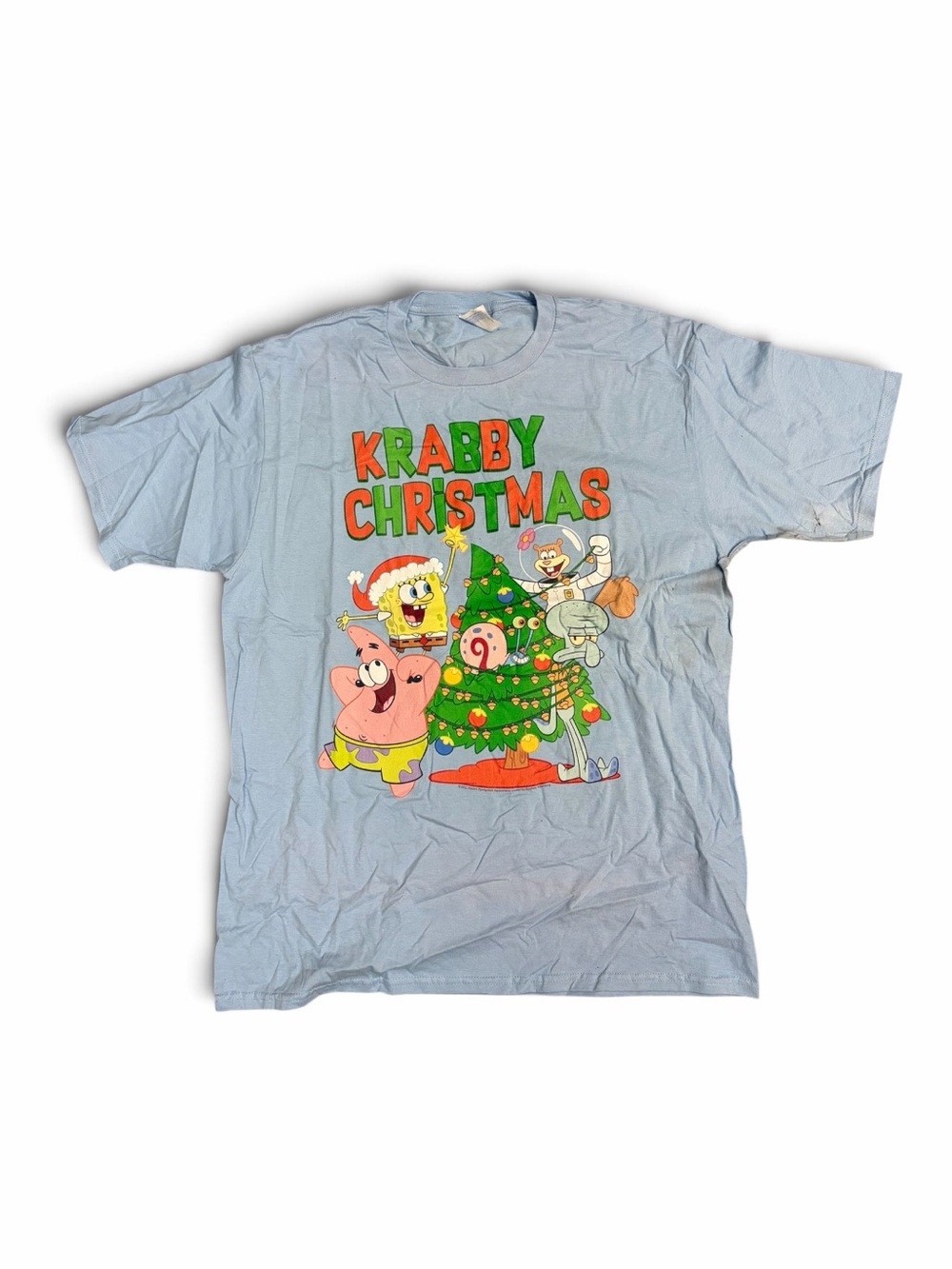 'Krabby Christmas' Light Blue Mens Graphic Tee
